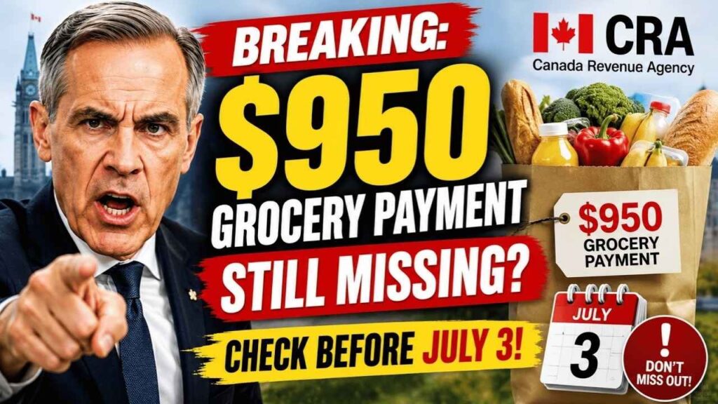 BREAKING: 950 Grocery Payment Missing for Seniors — Check CRA Before July 3